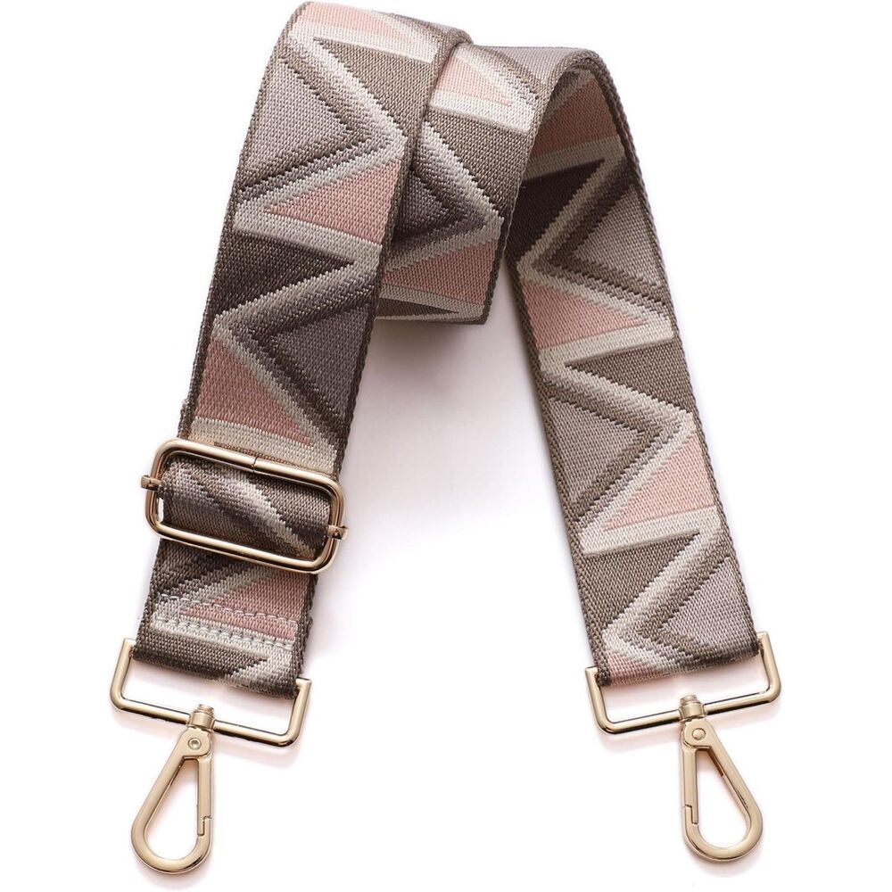 NWOT Pom Pom London Crossbody Bag Strap Triangle Pink Geometric Gold Hardware